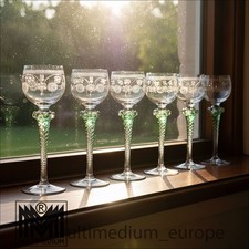 6 alte Theresienthal Glas Römer Weingläser Form Palais graviert