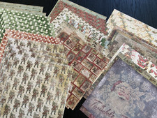 Vintage Christmas 12 x 12 Scrapbook Cardstock Lot of 57