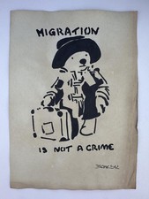 Quadro artistico Banksy COA disegno originale vintage firmato