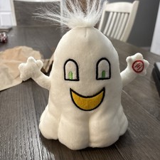 Hallmark White Plush Ghost. Makes Noise  Says Trick Or Treat. 8  Halloween Toy