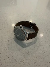 Shinola Runwell Argonite 1069 Quartz Unisex Slate Blue/Brown Leather Watch 41mm