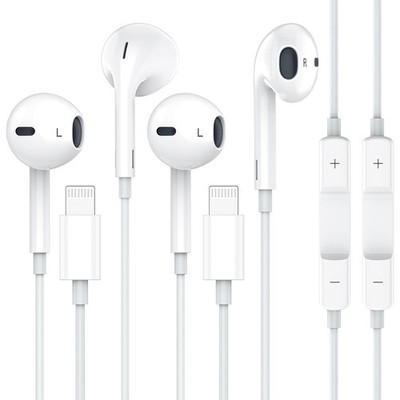2x Auriculares Blancos Con Cable Audífonos Para iPhone 14/13/12/11 Pro Plus Max