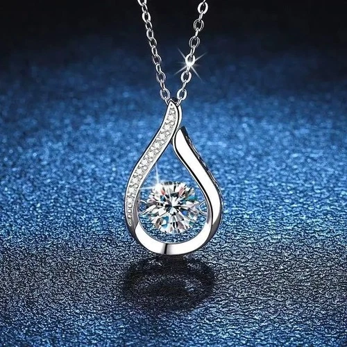Women's Necklace 925 Sterling Silver Chain Cubic Zircon Pendant Fashion Jewelry - product listing photo