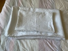 M&S King Size 5ft Linen Duvet Cover Set, White