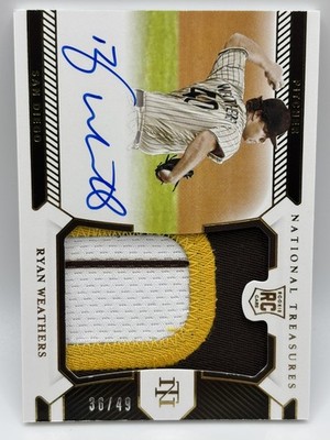 2021 Panini National Treasures Ryan Weathers Auto RC Patch Gold #181 36/49