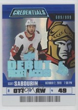 2019 Upper Deck Credentials Debut Ticket Access /999 Tier 1 Scott Sabourin 0r6j