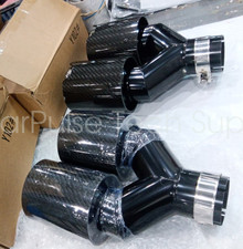 For Bmw Dual Exhaust Twin End Tip Tail Pipe 63mm In 101mm Out Carbon Fiber Style For Bmw Dual Exhaust Twin End Tip Tail Pipe 63mm In 101mm Out Carbon Fiber Style