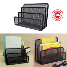 Mesh Letter Paper File Storage Rack Holder Tray Organiser Desktop office Black