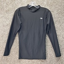 Athletic Works Mens Black Long Sleeve Compression Shirt Mock Neck Medium