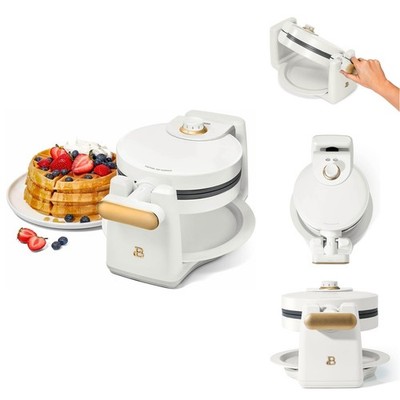 Rotating Belgian Waffle Maker by Drew Barrymore White Icing 1-Inch Thick