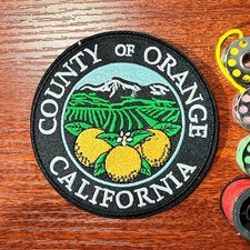 Orange County Patch Southern California Citrus Symbol Embroidered Iron On 3.25"