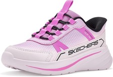 Skechers Girls Wave 92 Athletic Slip-on Sneakers - Light Pink Synthetic/Multi Tr