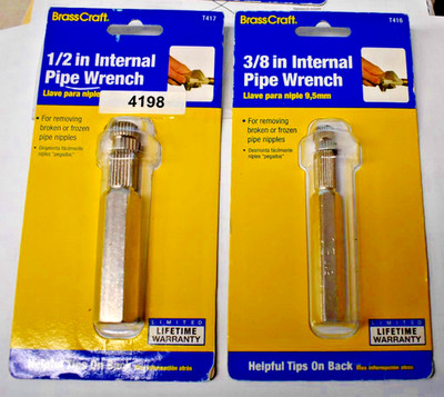 (2) Brass Craft Internal Pipe Wrench's T417 (1/2'')  & T416 (3/8'')