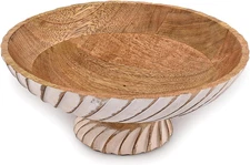 Decorative Bowls Mango Wood Wooden Bowl Hand Carved Home Decor for Dining Table