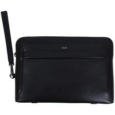 LIU JO - Pochette nera con mini logo per uomo