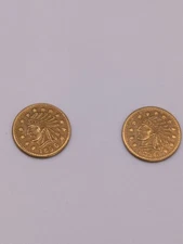 1856 Cali Fractional Indian Wreath Gold Lot of 2