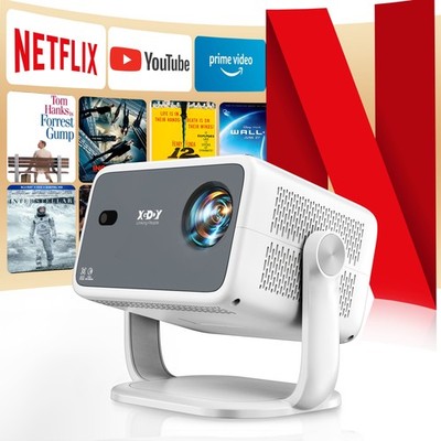 XGODY 4K Mini Beamer HD WiFi Projektor Heimkino Multimediaplayer mit Leinwand