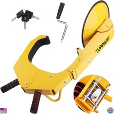 TURNART Universal Wheel Lock Anti-Theft Device for Cars, SUVs, Trailers, Yellow