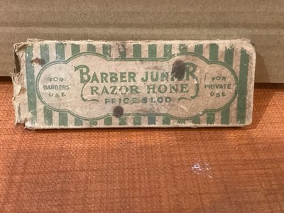 Vintage Barber Junior Razor Hone In Original Box Used