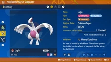 6IV Shiny Lugia Pokemon Scarlet and Violet *SAME DAY*
