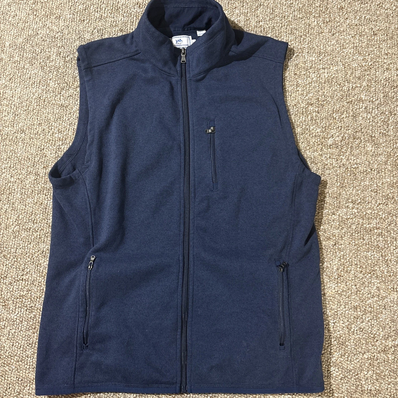 Southern Tide Mens Vest XL Samson Peak Sweater Fleece Navy XL Zip Up 3123