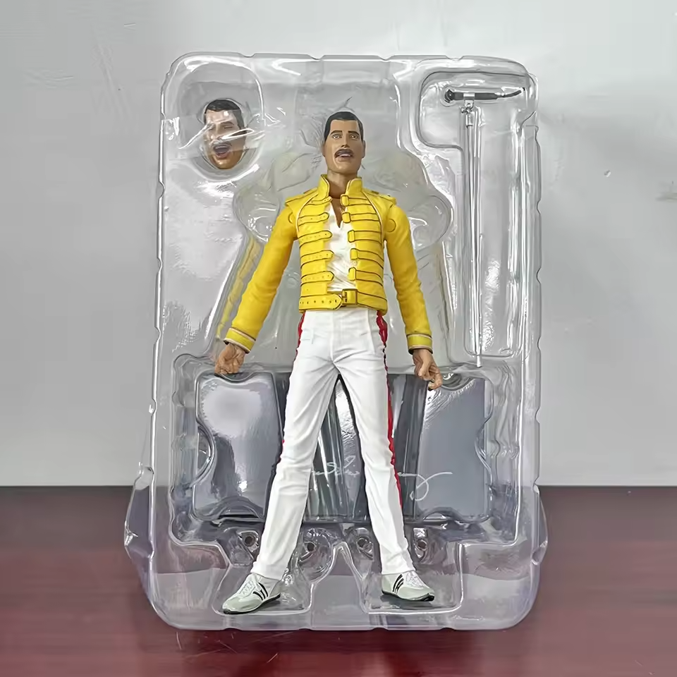 Queen Freddie Mercury Yellow Jacket Action Figure 7” Wembley