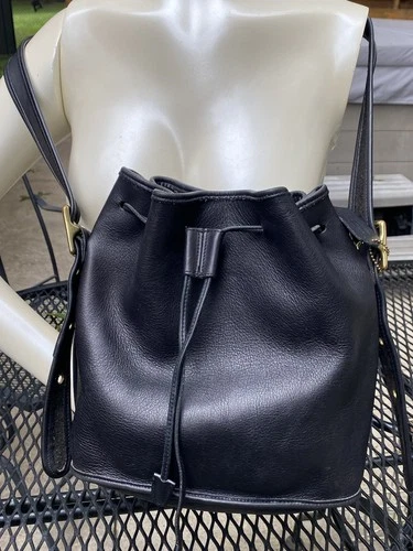 Vintage Coach 9952 Lula's Legacy Leather Bucket Bag Black Made In USA Supple!
