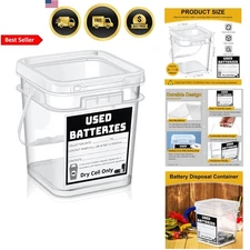 Battery Disposal Container Recycling Bin 132 Gallons Safe Storage Waste