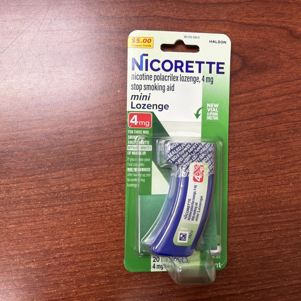 Mini pastilla Nicorette como nueva - 4 mg (20 quilates) 12 paquetes Foto 2 de 3