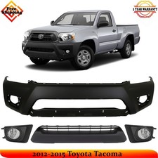 Front Bumper Cover Primed Plastic Fog Lights Kit For 2012-2015 Toyota Tacoma Front Bumper Cover Primed Plastic Fog Lights Kit For 2012-2015 Toyota Tacoma