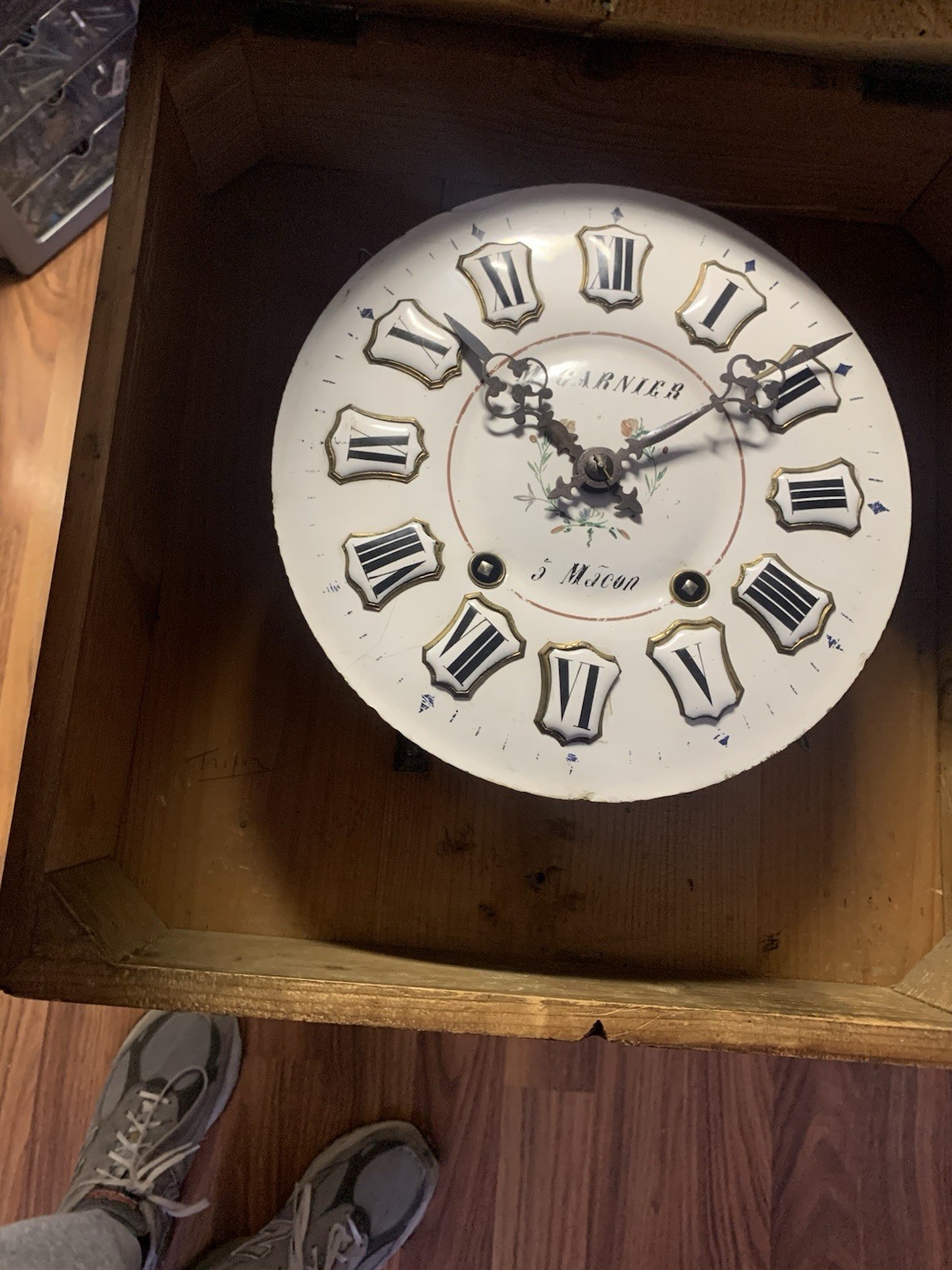 Antique French 8 Day Double Strike Wall Clock