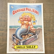 1986 TOPPS GARBAGE PAIL KIDS  - SMELLY SALLY - 108a - WHITE SPLOTCH Error Card