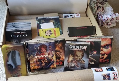 CHILD'S PLAY 1-7 4K OOP BUNDLES + 13 Slipcovers + 13 Posters + NECA + MORE! SS!!