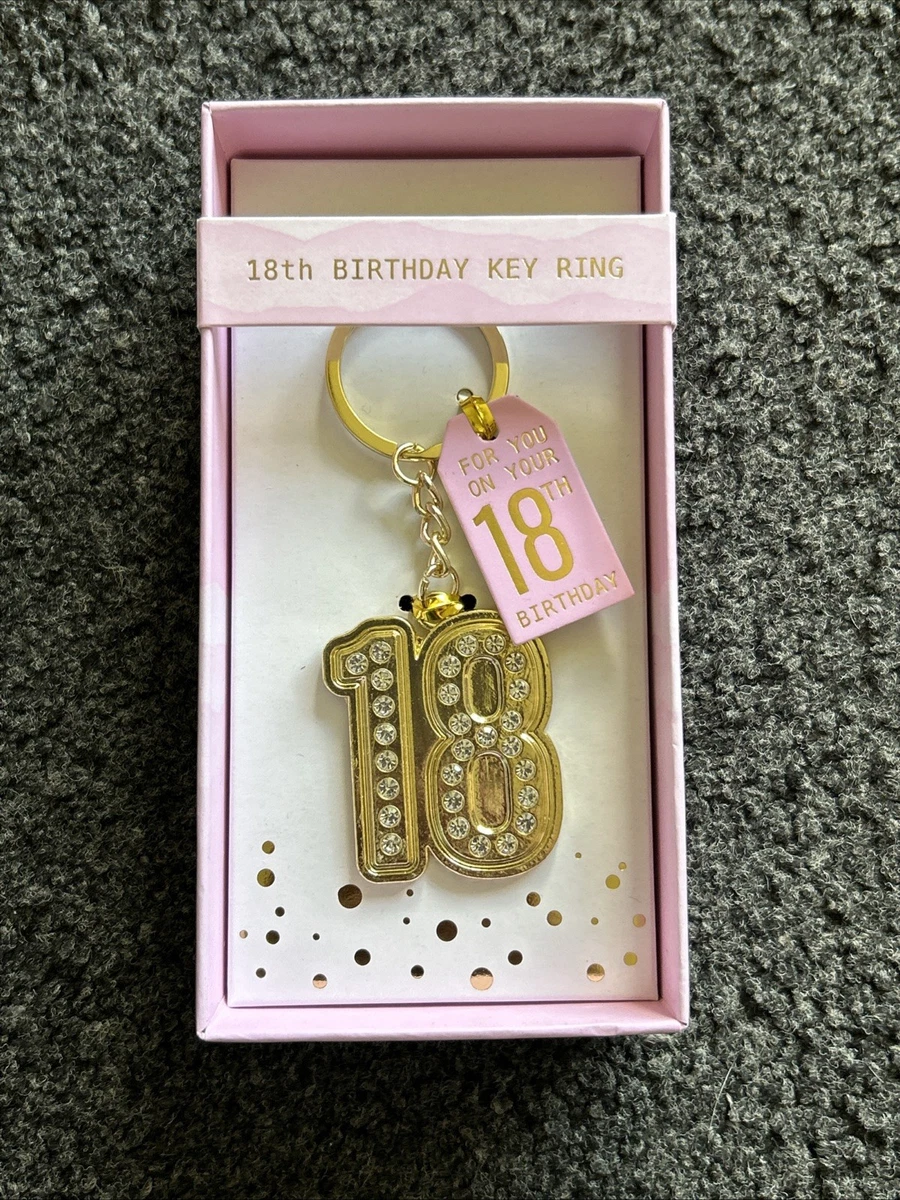 Portachiavi Regalo 18° Compleanno - In Acciaio Inox Per Ragazze E Ragazzi, Con Sacchetto - 2