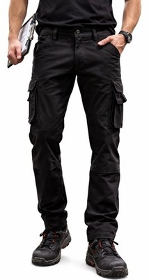 Stretch Arbeitshose Montagehose Cargohose Bundhose schwarz 44-64 SJ