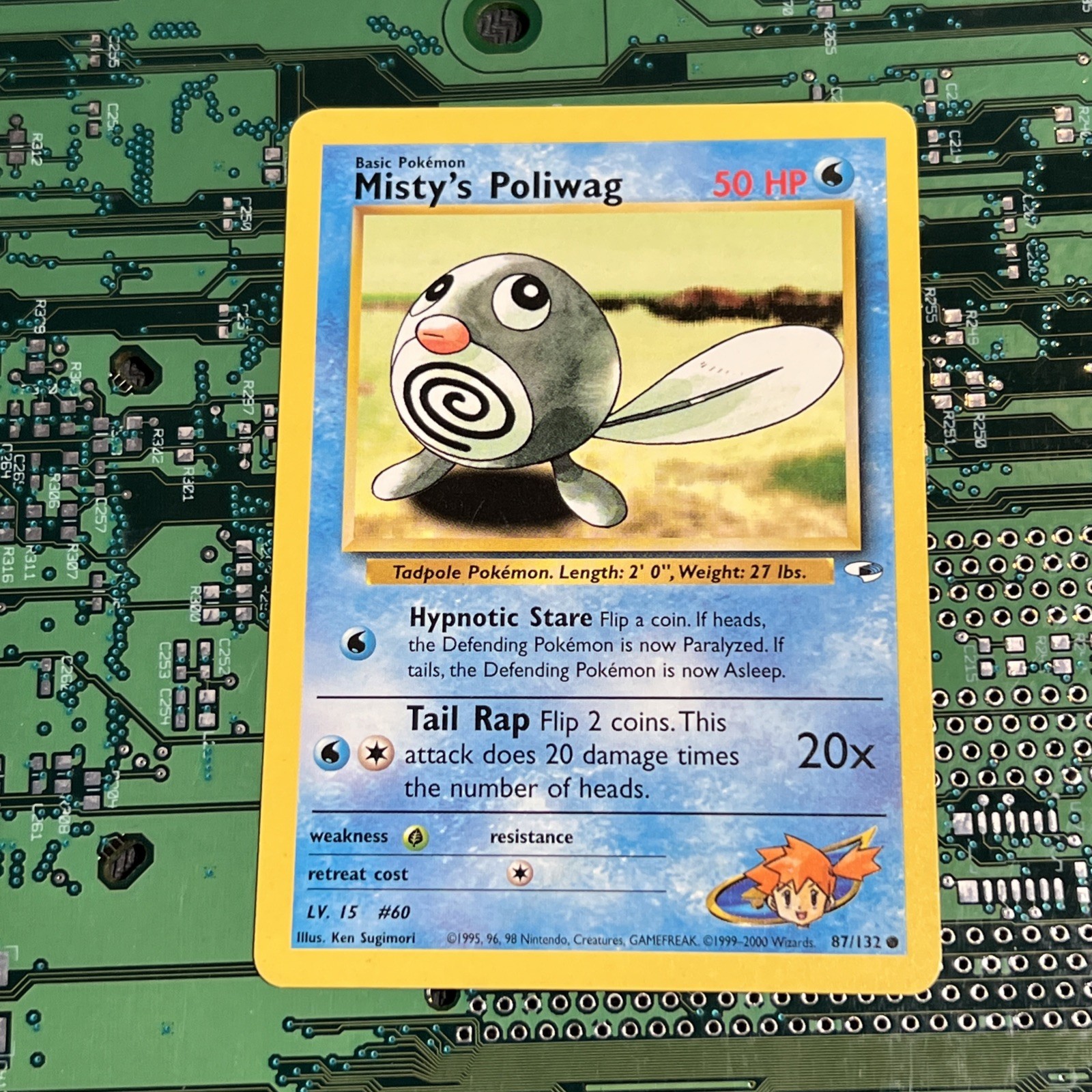 Misty's Poliwag 87/132 Gym Heroes Common Pokemon Card