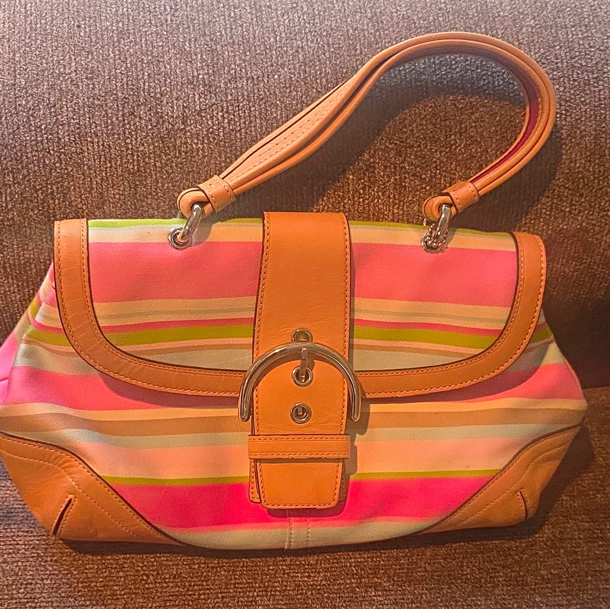 Coach Pink Striped Bags & Handbags for Women for sale | eBay