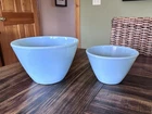 Set VTG Fire King Anchor Hocking Turquoise Blue Glass Mixing Bowls Splash Proof