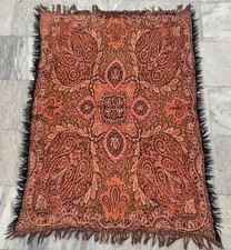 Vintage Hand Woven Paisley Shawl Women Shawl Woolen Textile 3x4 ft Free Ship