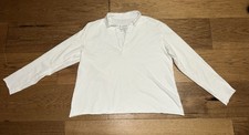 Frank  Eileen Patrick Popover Henley White Shirt Sz M Preppy Cotton