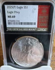 U.S. Mint 2025(P) Silver American Eagle Eagle Privy 1 oz .999 NGC MS69