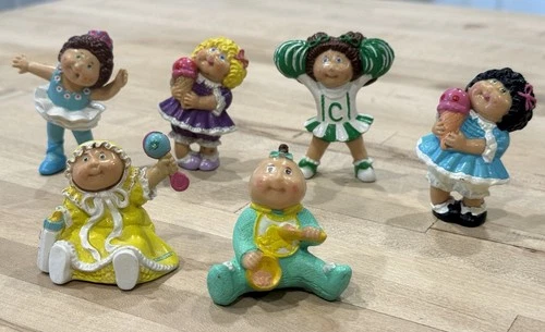 Vintage 1984 Cabbage Patch Kids Doll Baby Mini Figures PVC Figurines Lot Of 6