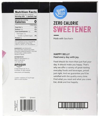 Amazon Brand -  Zero Calorie Pink Saccharin Sweetener, Powder, Packet, 35.2 Ounc - Picture 2 of 12