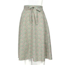 Vintage 90s Fritzi Floral Wrap Skirt California Green Floral Prairie OS - 349