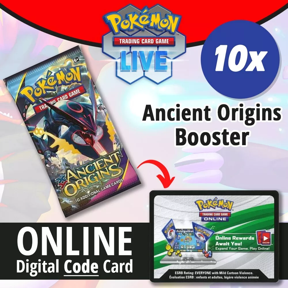 10 Pokémon XY Ancient Origins - PTCGO Live TCG Booster ONLINE Code