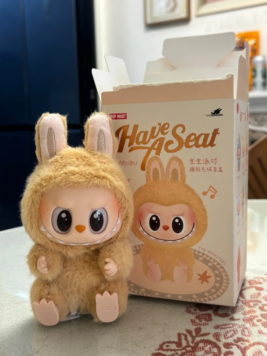 ぬいぐるみ POPMART LABUBU BABA POP MART LABUBU Plush Dolls keychain have a seat BaBa