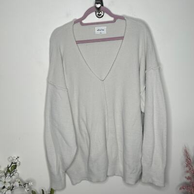 WILFRED FREE x ARITZIA Hush Knit V-Neck Sweater Silver Birch