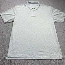 Peter Millar Polo Shirt Mens 2XL Gray Floral Geometric Stretch Performance