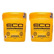 2x ECO Style Olive Oil  Shea Butter Black Castor Oil  Flaxseed Style Gel 16oz