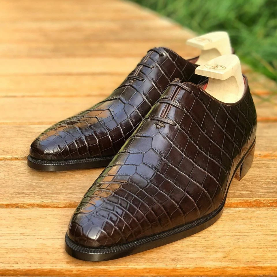 Wholesale High Quality Men's Dress shoes New Designer crocodile genuine  leather men shoes formal dress leather shoes men From m.